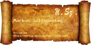 Markos Szilveszter névjegykártya